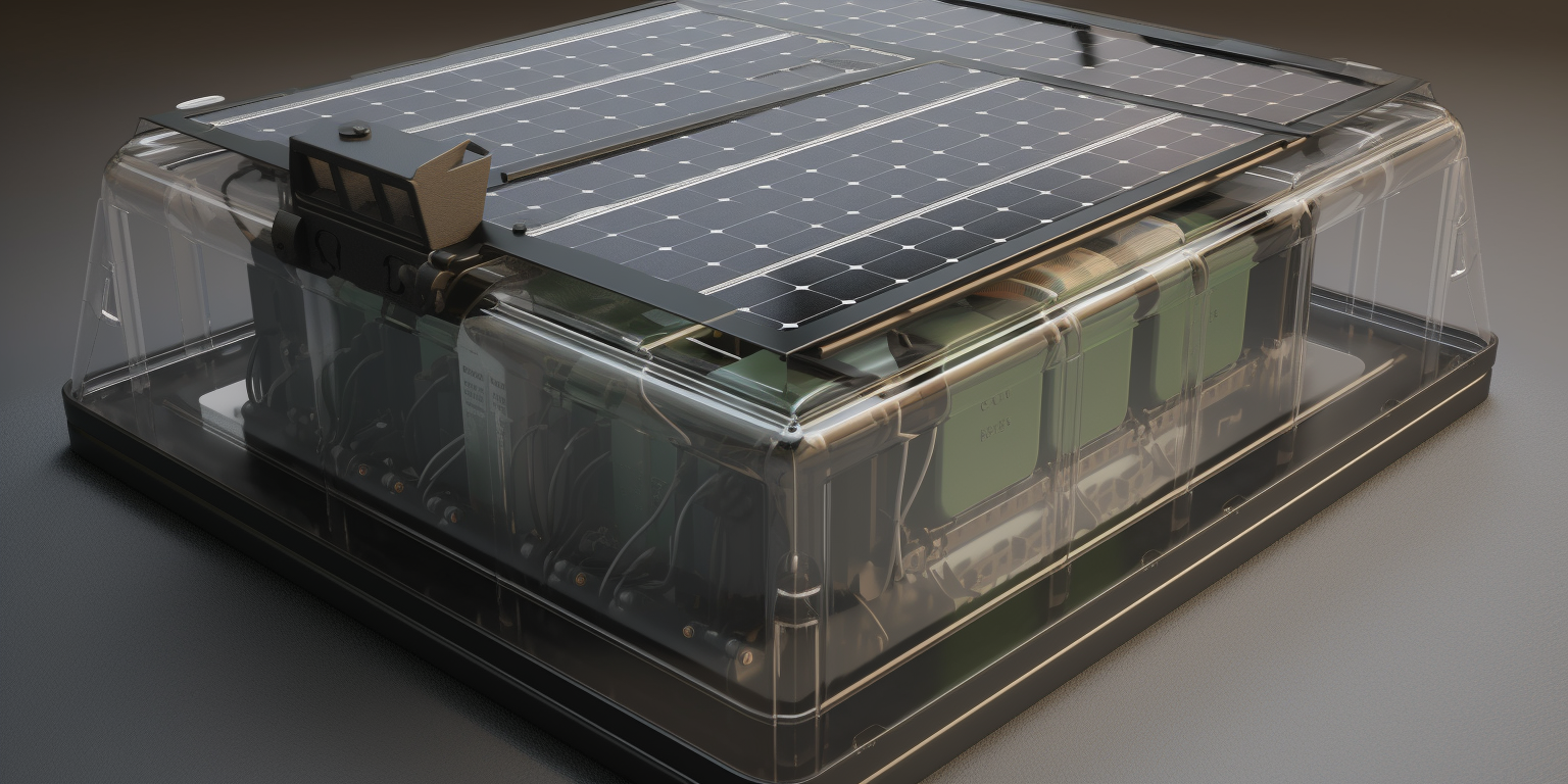 a battery for an off-grid solar power system in cross-section